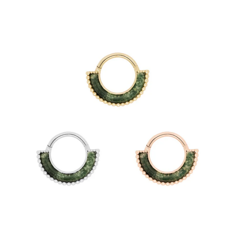 Harmonic with Moss Agate Clicker — Buddha