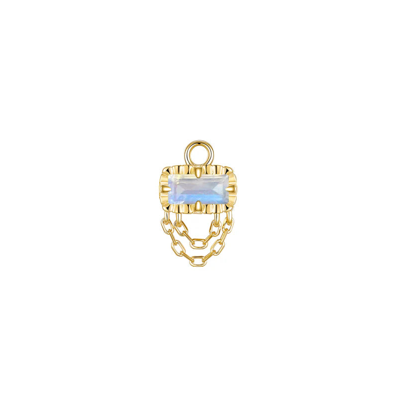 Hazel Fluted Edge Charm Colored Gemstone — Modern Mood