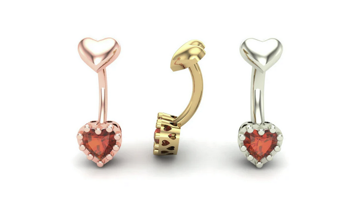 Heart Curved Barbell From Mushroom — M.US.HROOM