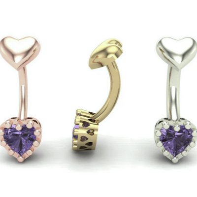 Heart Curved Barbell From Mushroom — M.US.HROOM