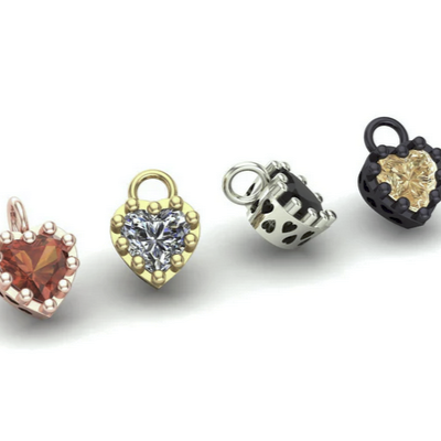 Heart Prong Charm from Mushroom