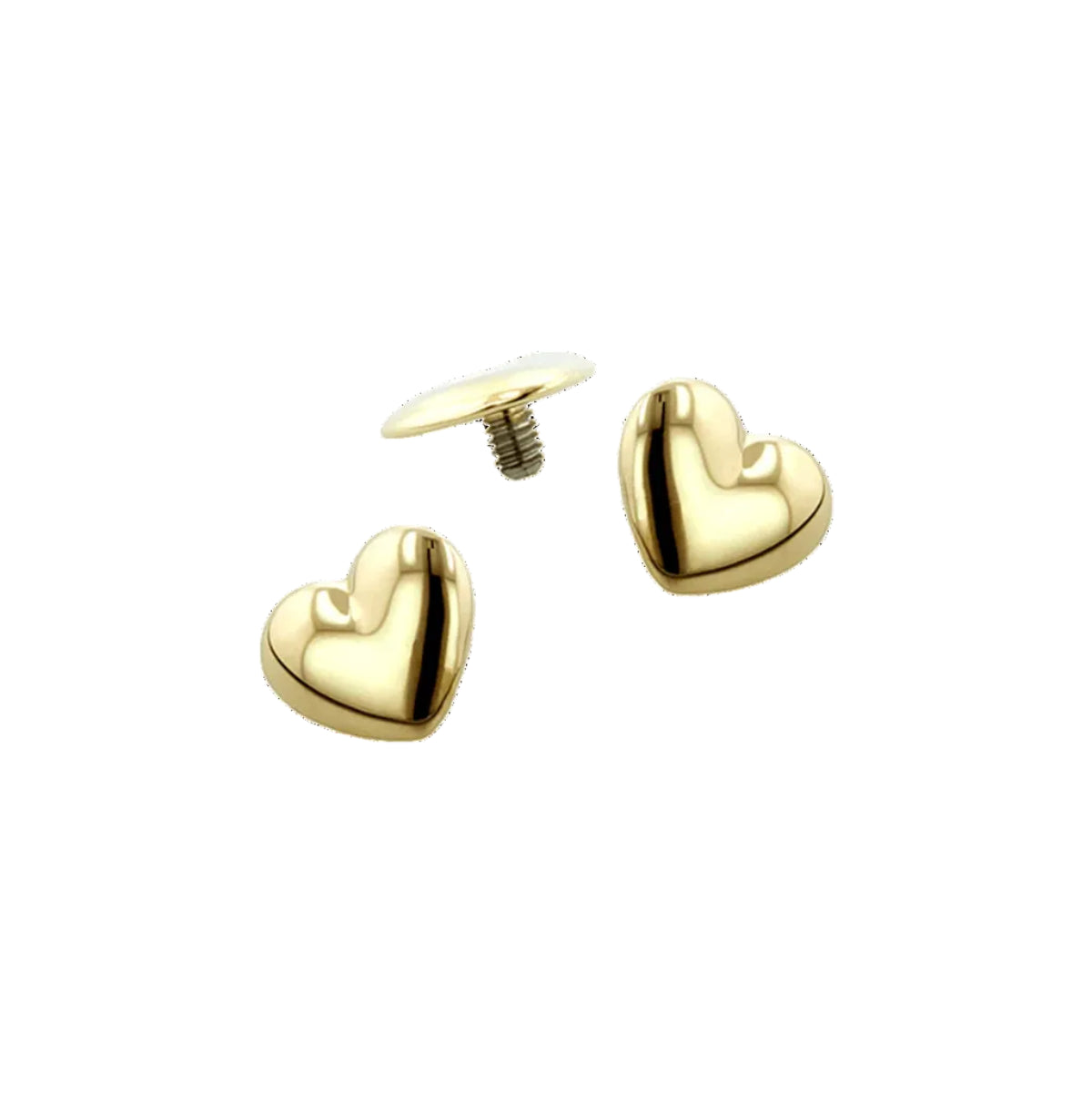 Gold Puffy Heart End from Anatometal