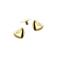 Gold Puffy Heart End — Anatometal
