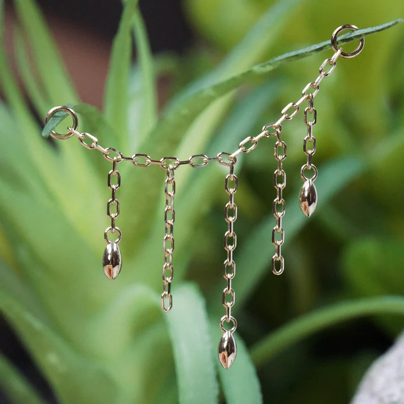 Hera Chain with 3 Marquise Beads — Modern Mood