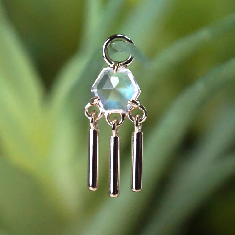 Hexagon Moonstone Windchime Charm — Modern Mood