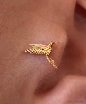 Gold Humming Bird End from Anatometal