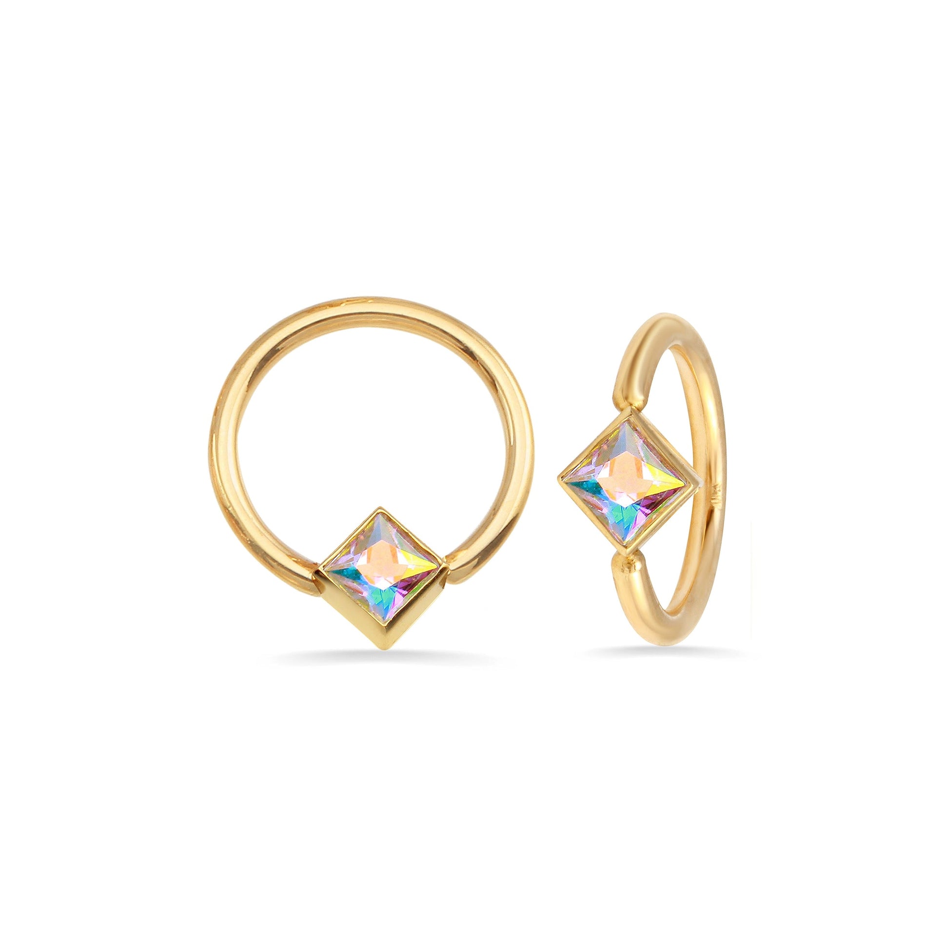 Seamless Ring With Fixed Square Bezel — NorVoch