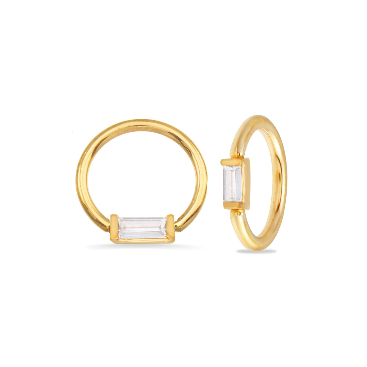Seamless Ring with Horizontal Fixed Baguette — NorVoch