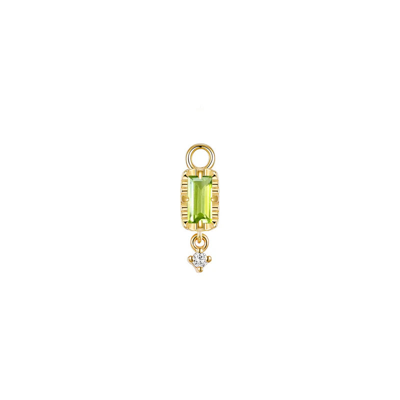 Jessie with Fluted Edge Baguette Charm Faceted Gemstone from Modern Mood