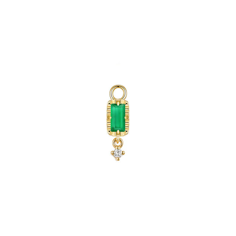 Jessie with Fluted Edge Baguette Charm Faceted Gemstone from Modern Mood