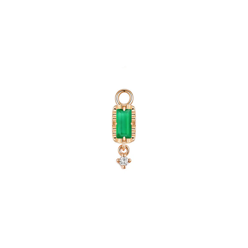 Jessie with Fluted Edge Baguette Charm Faceted Gemstone from Modern Mood