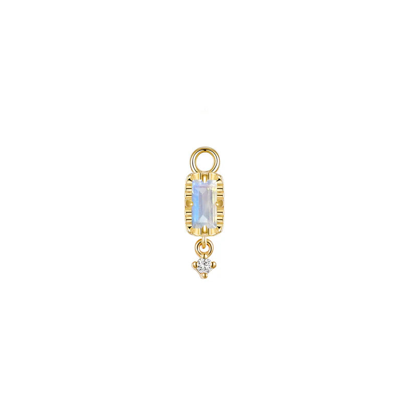 Jessie with Fluted Edge Baguette Charm Faceted Gemstone from Modern Mood