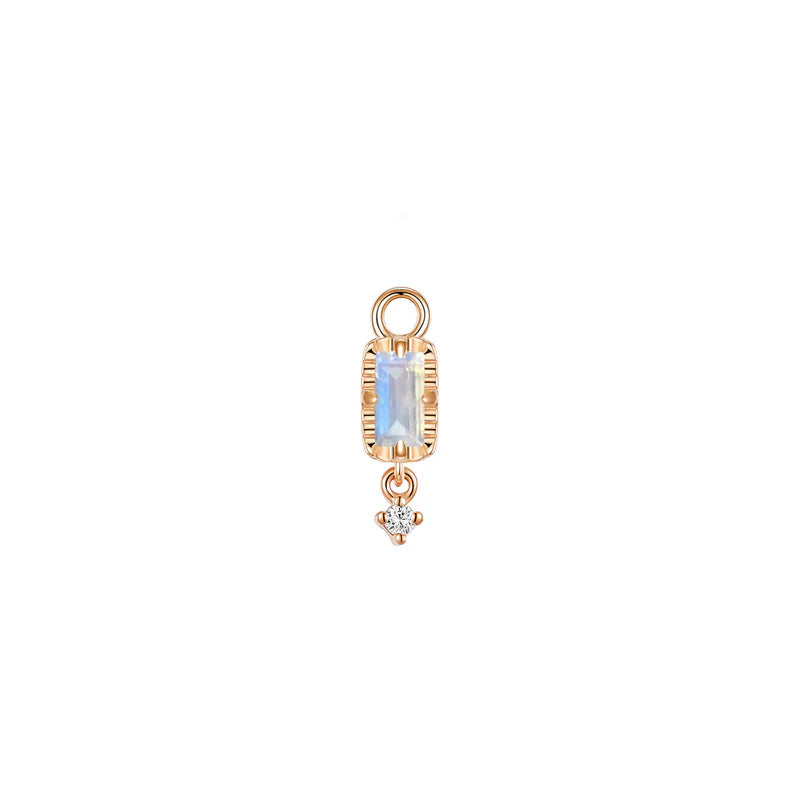Jessie with Fluted Edge Baguette Charm Faceted Gemstone from Modern Mood