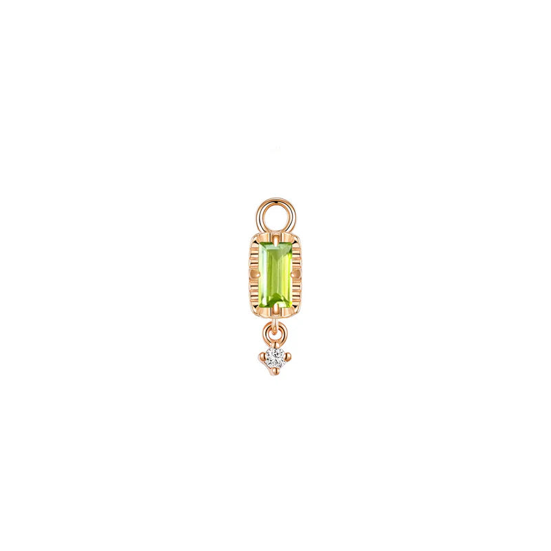 Jessie with Fluted Edge Baguette Charm Faceted Gemstone from Modern Mood
