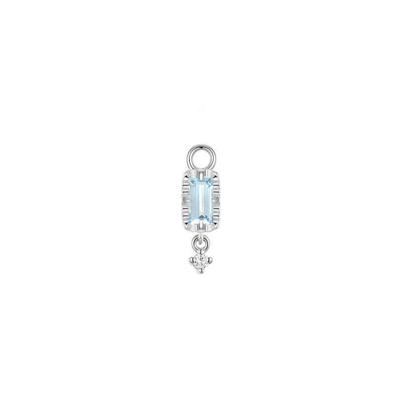 Jessie with Fluted Edge Baguette Charm Faceted Gemstone from Modern Mood