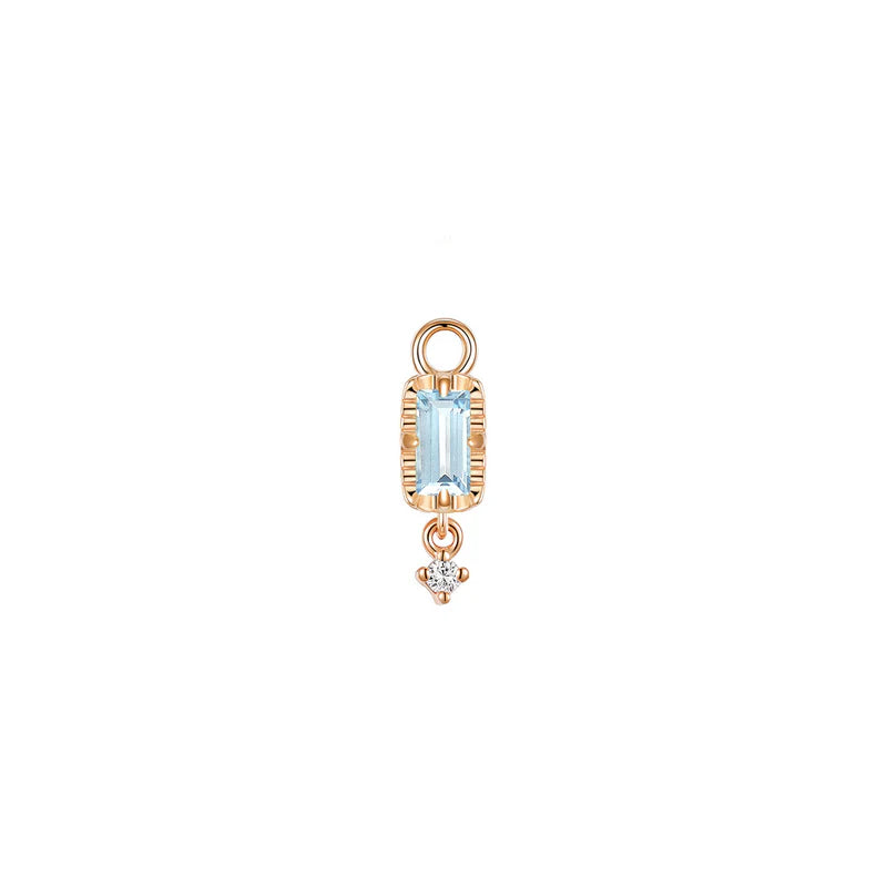 Jessie with Fluted Edge Baguette Charm Faceted Gemstone from Modern Mood