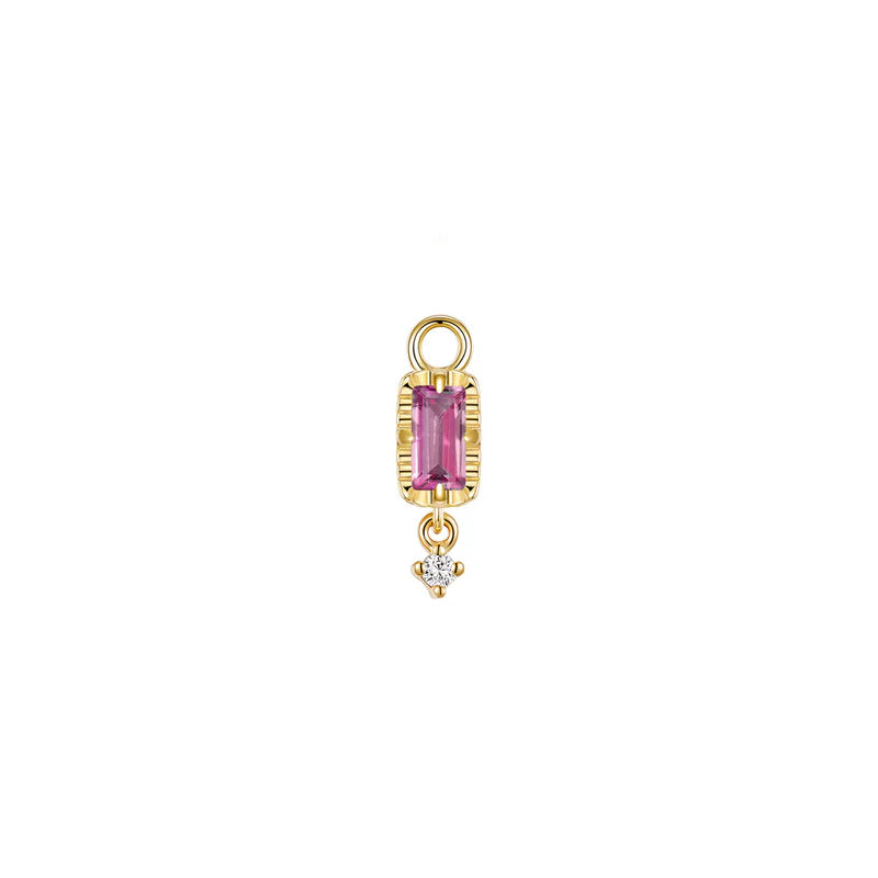 Jessie with Fluted Edge Baguette Charm Faceted Gemstone from Modern Mood