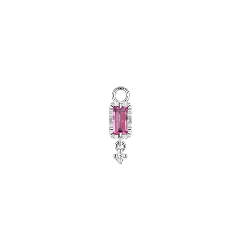 Jessie with Fluted Edge Baguette Charm Faceted Gemstone from Modern Mood