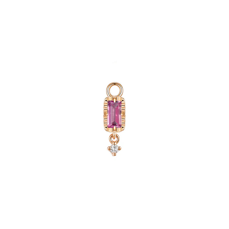 Jessie with Fluted Edge Baguette Charm Faceted Gemstone from Modern Mood