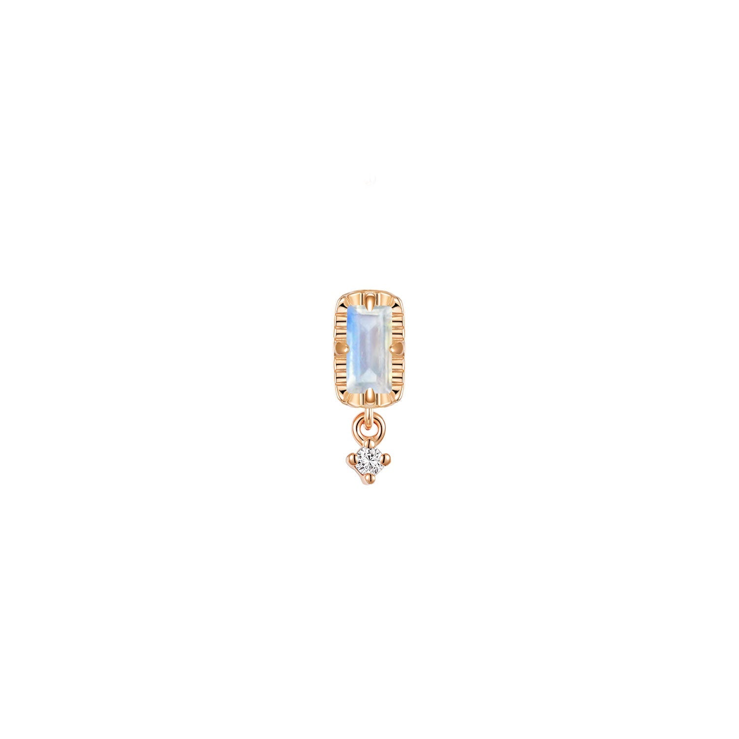 Jessie with Fluted Edge Baguette - Faceted Gemstone