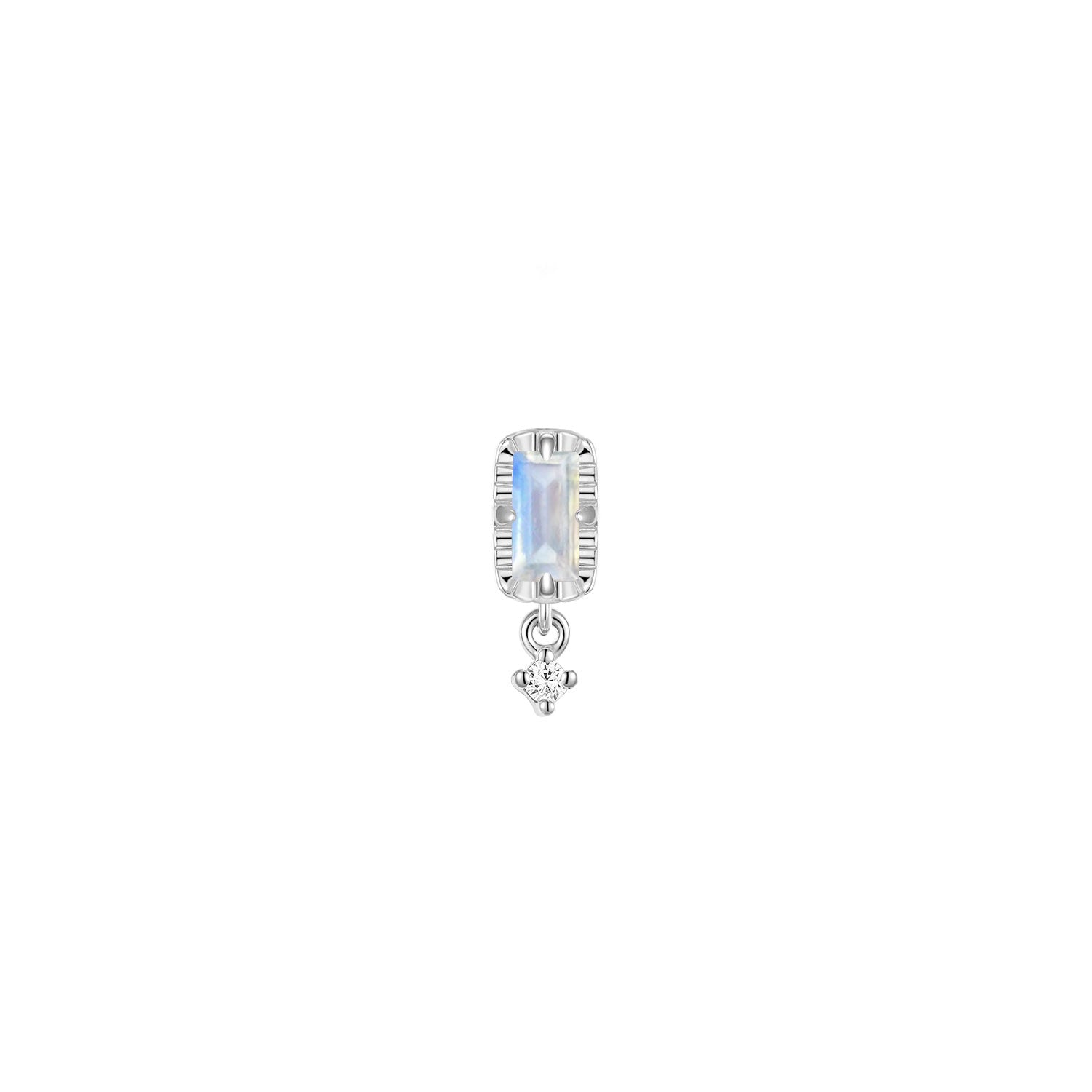 Jessie with Fluted Edge Baguette - Faceted Gemstone