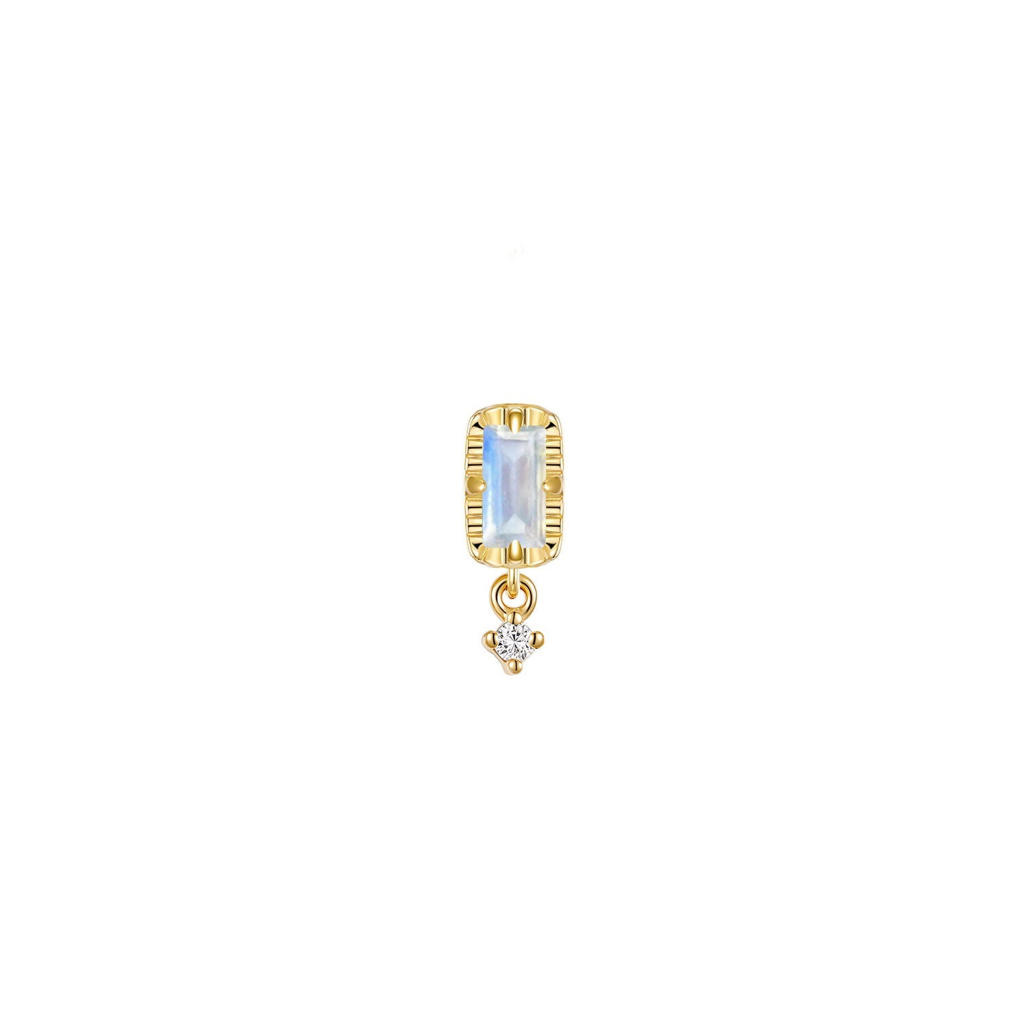 Jessie with Fluted Edge Baguette - Faceted Gemstone