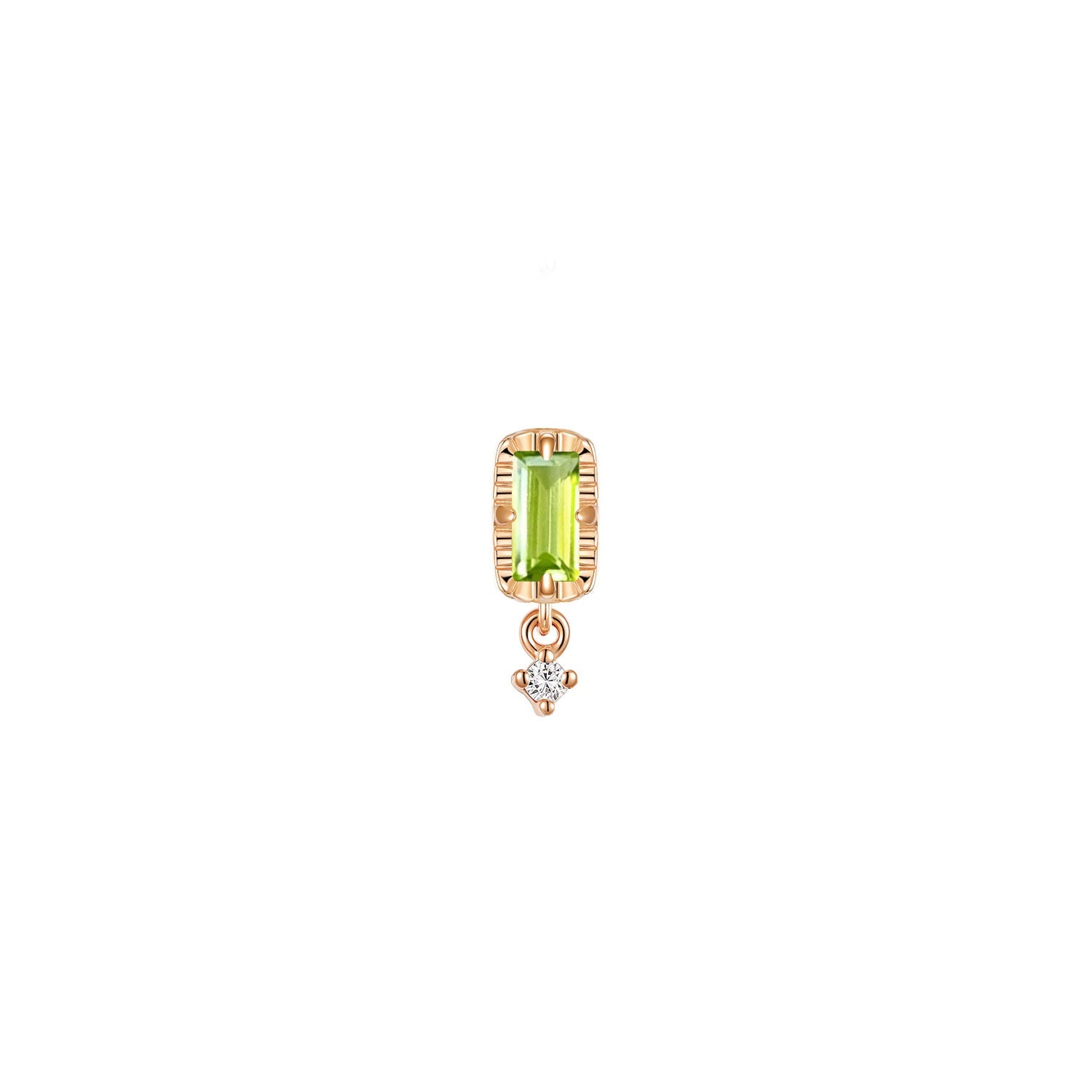 Jessie with Fluted Edge Baguette - Faceted Gemstone