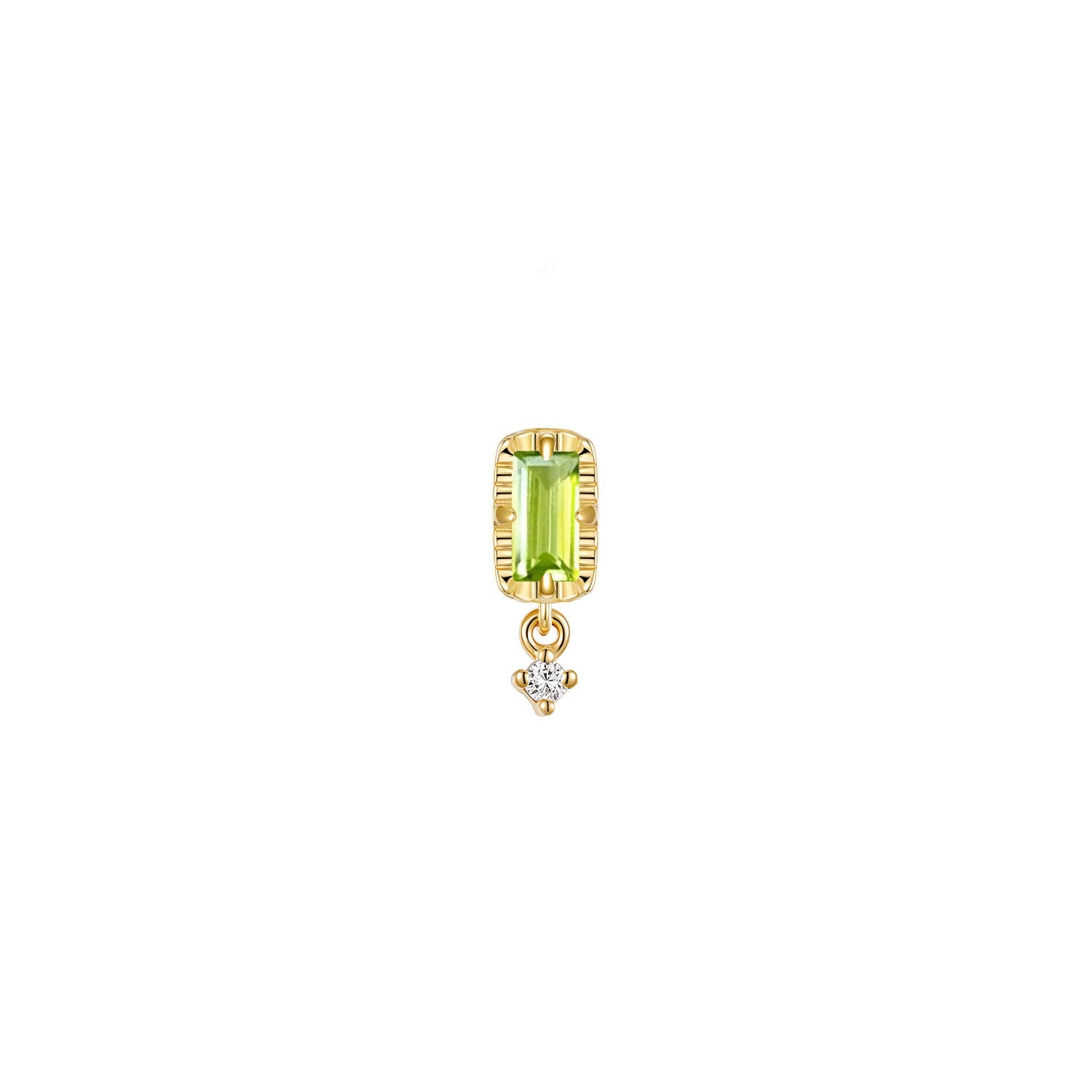 Jessie with Fluted Edge Baguette - Faceted Gemstone