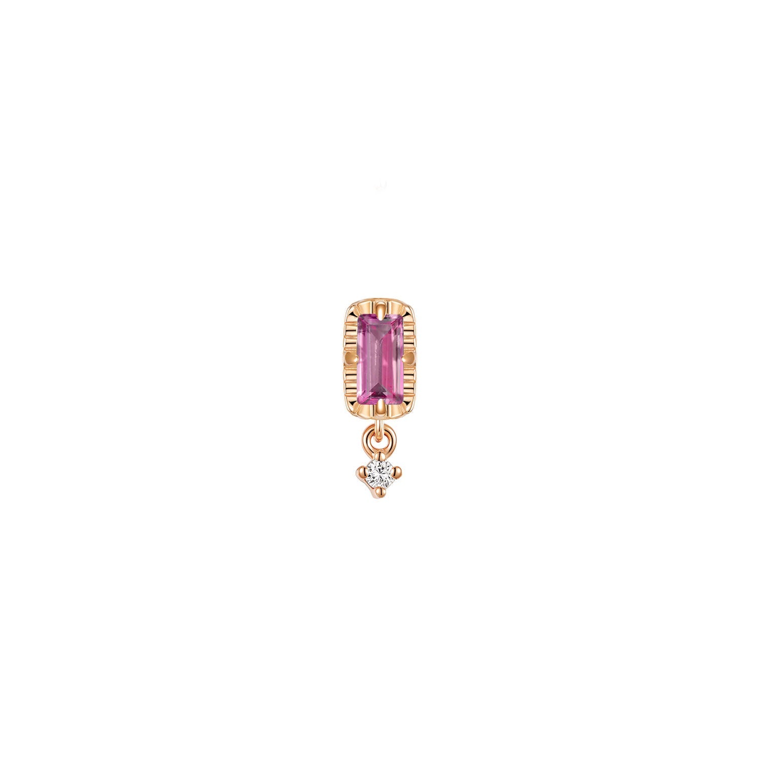 Jessie with Fluted Edge Baguette - Faceted Gemstone