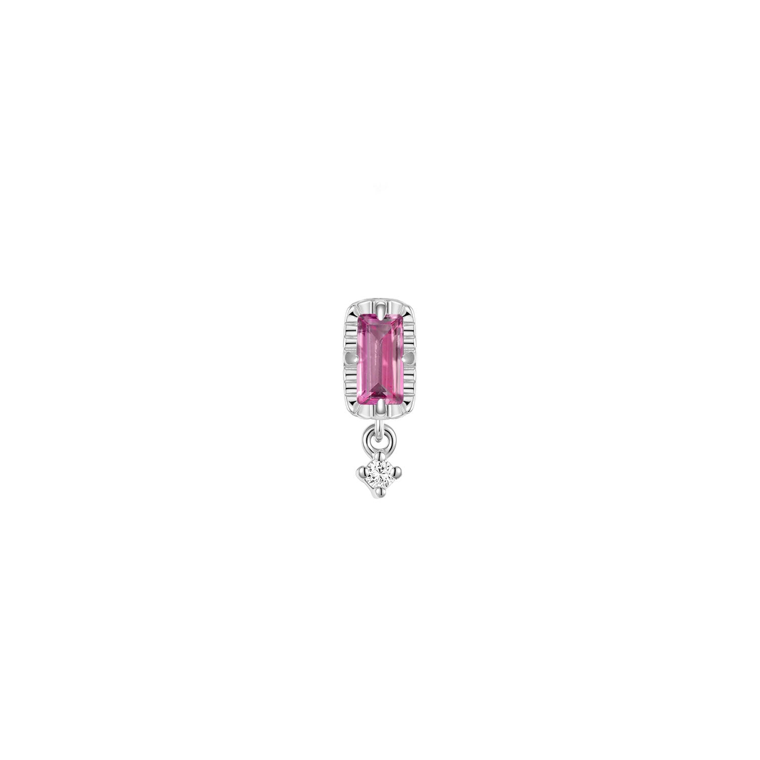 Jessie with Fluted Edge Baguette - Faceted Gemstone