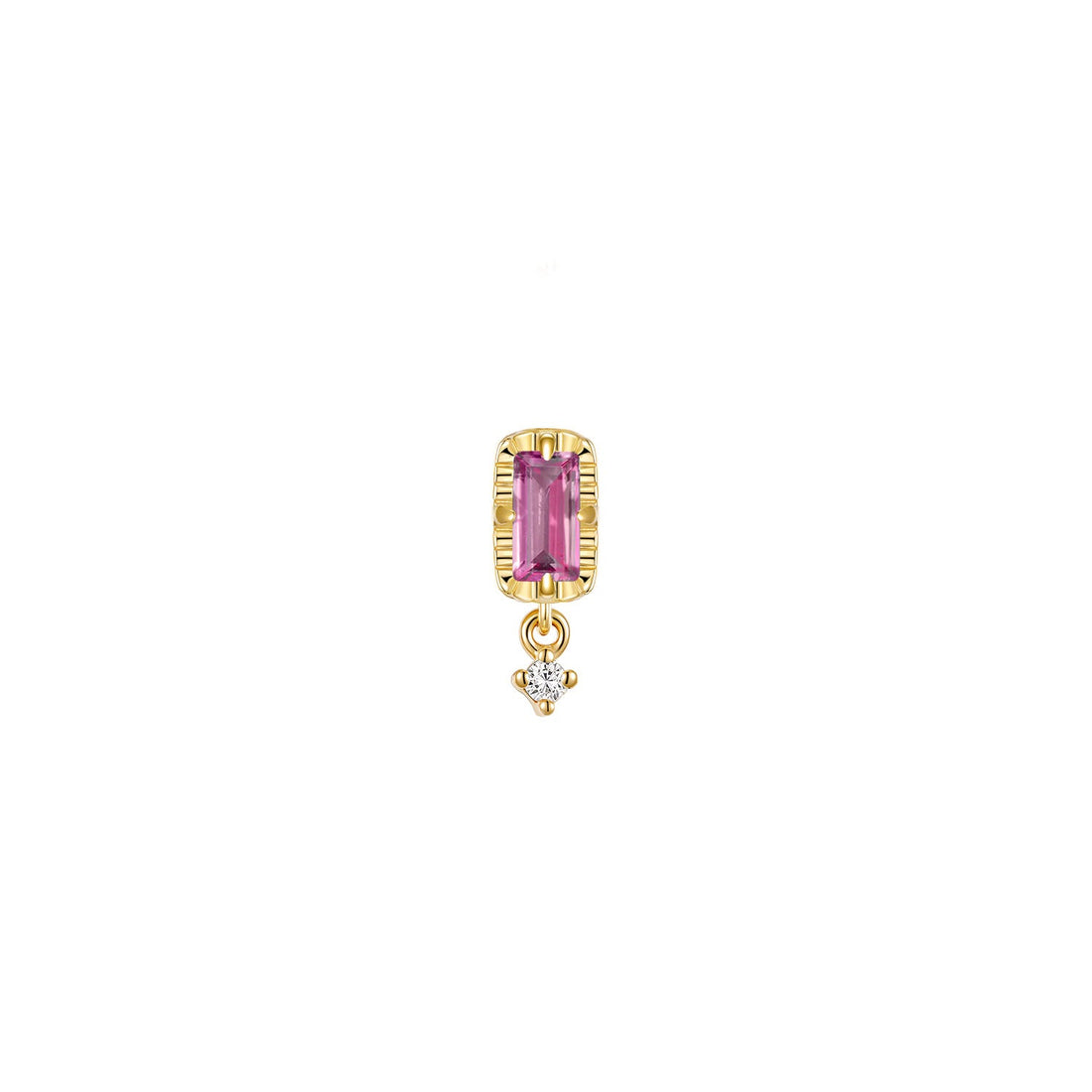 Jessie with Fluted Edge Baguette - Faceted Gemstone