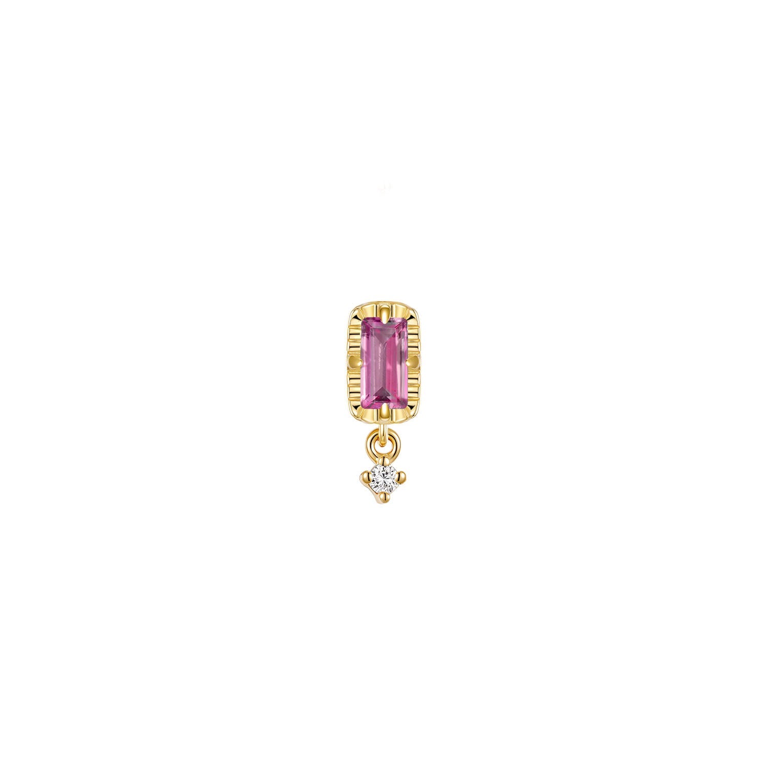 Jessie with Fluted Edge Baguette - Faceted Gemstone