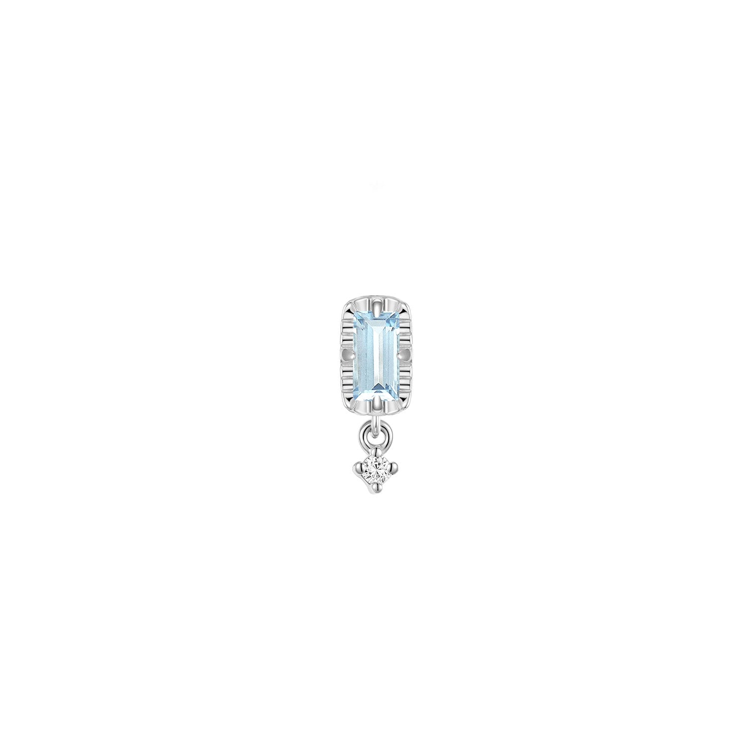 Jessie with Fluted Edge Baguette - Faceted Gemstone