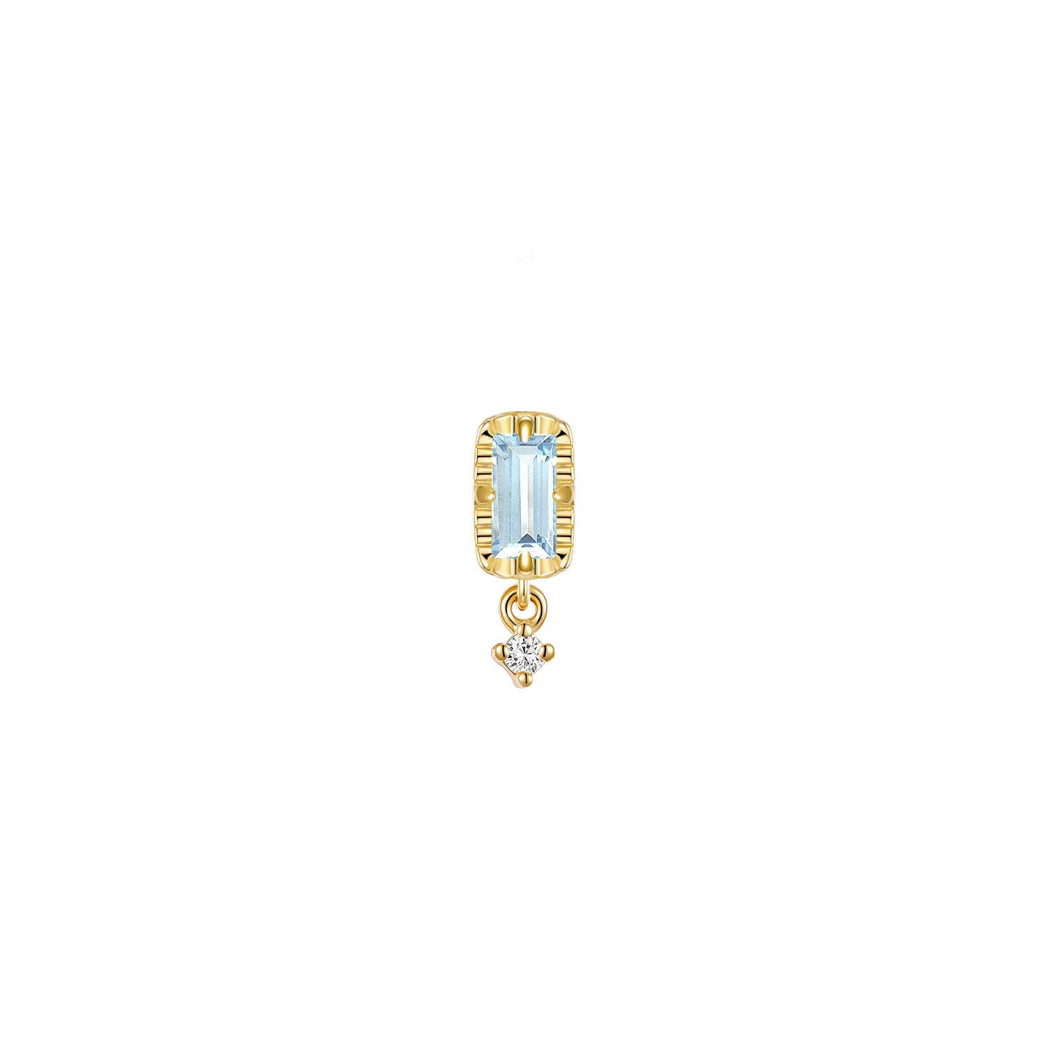 Jessie with Fluted Edge Baguette - Faceted Gemstone