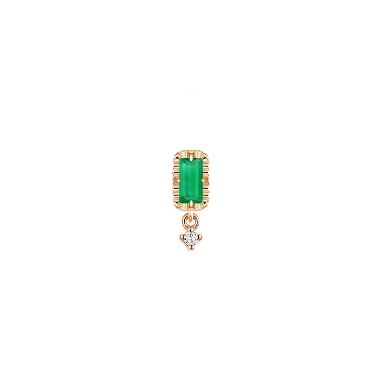 Jessie with Fluted Edge Baguette - Faceted Gemstone