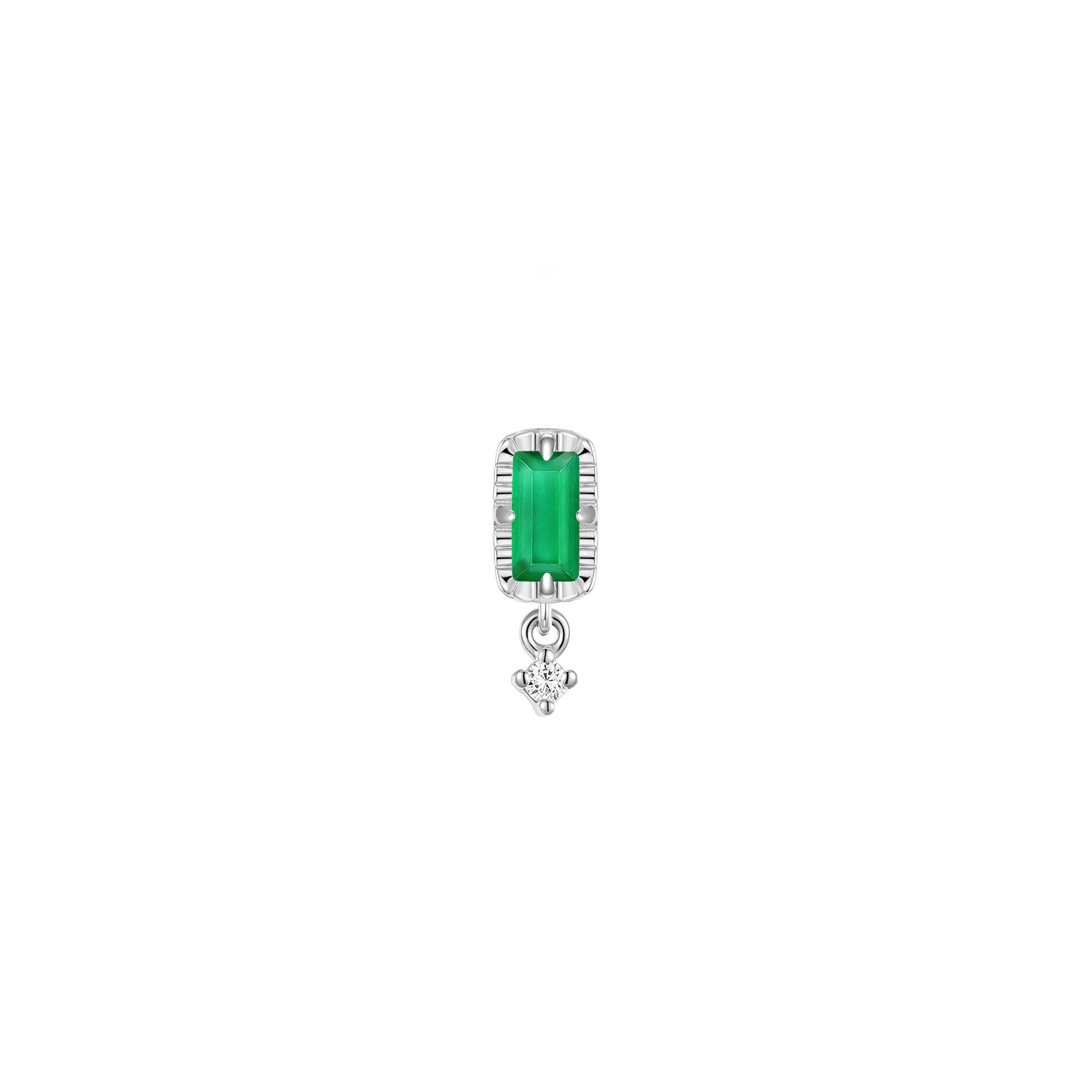 Jessie with Fluted Edge Baguette - Faceted Gemstone