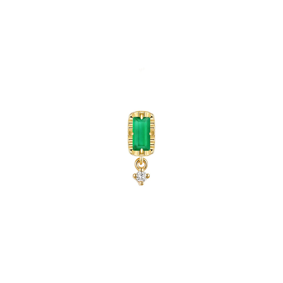 Jessie with Fluted Edge Baguette - Faceted Gemstone