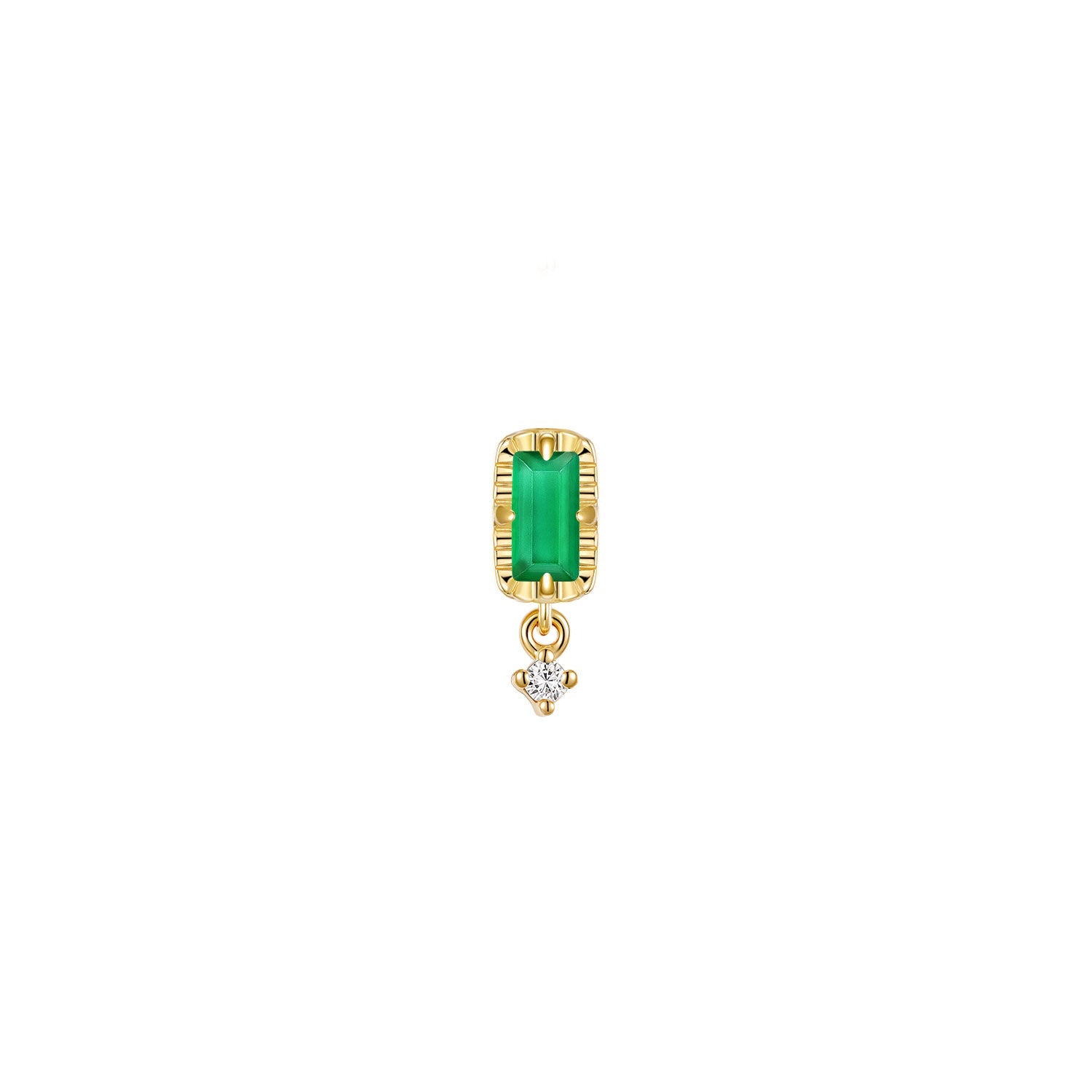 Jessie with Fluted Edge Baguette - Faceted Gemstone