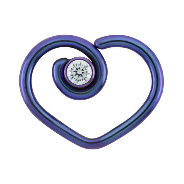 Titanium Divine™ Heart With Gemstone