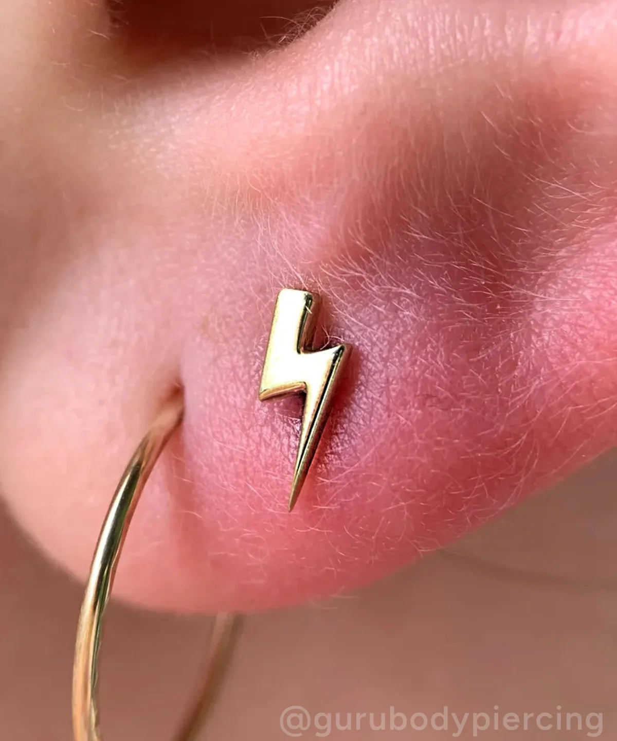 Gold Lightning Bolt End from Anatometal