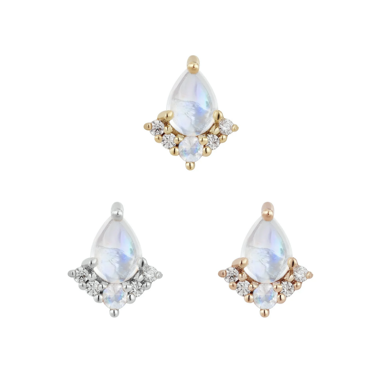 Love Language with Rainbow Moonstone and CZ — Buddha