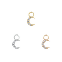 Lunette Charm with CZ — Buddha