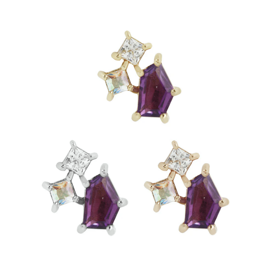 Lyra with Amethyst and Mercury Mist Topaz with CZ — Buddha