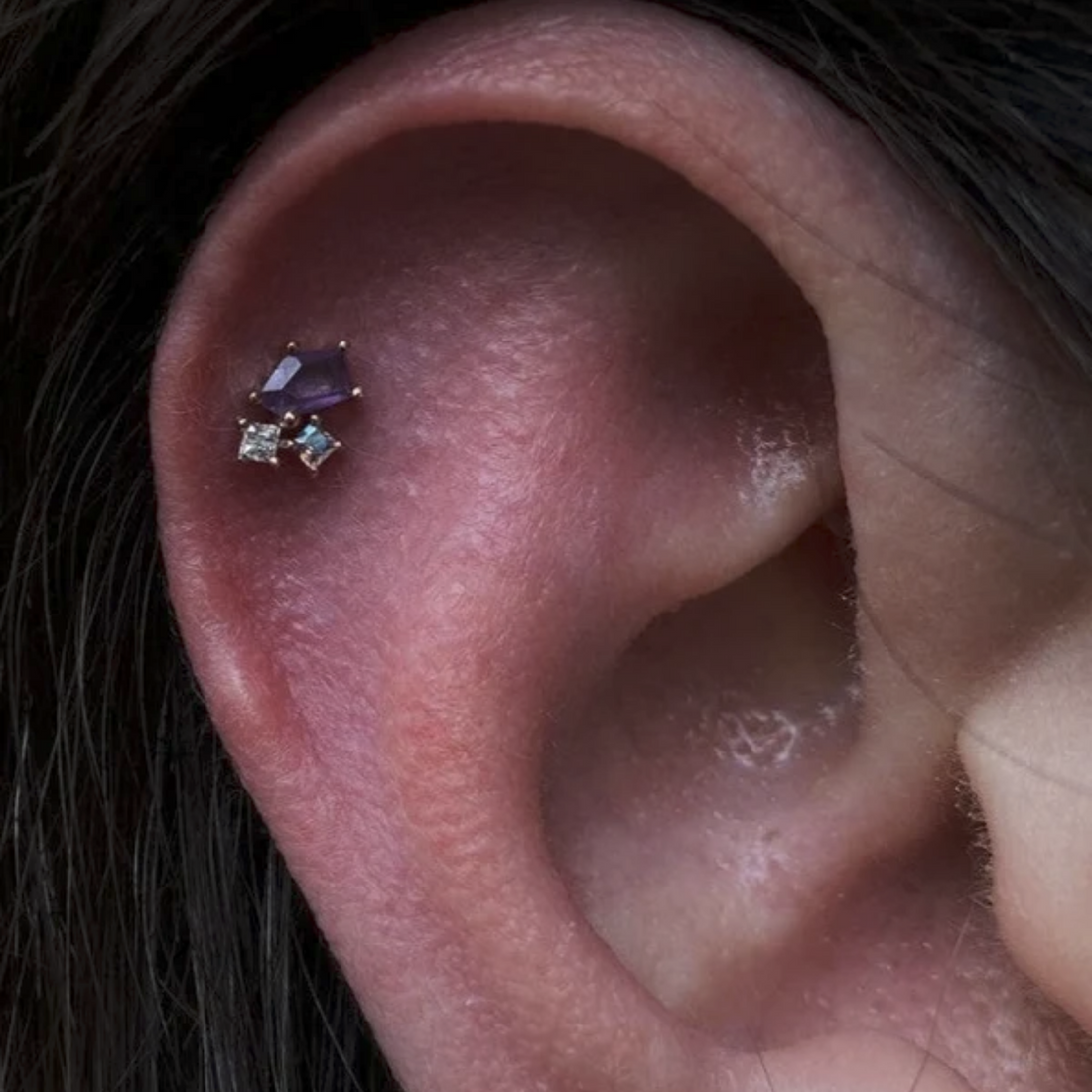 Lyra with Amethyst and Mercury Mist Topaz with CZ — Buddha