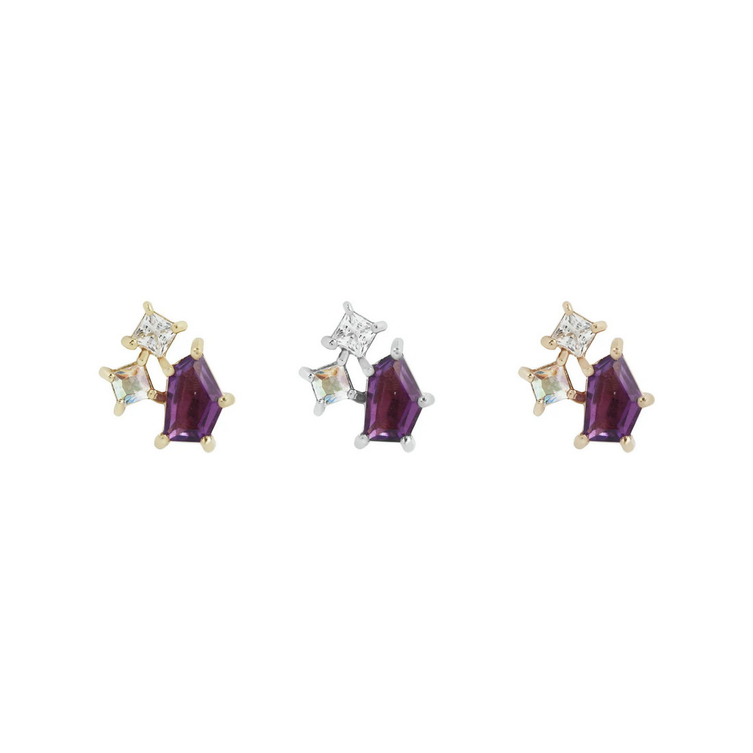 Lyra with Amethyst and Mercury Mist Topaz with CZ — Buddha