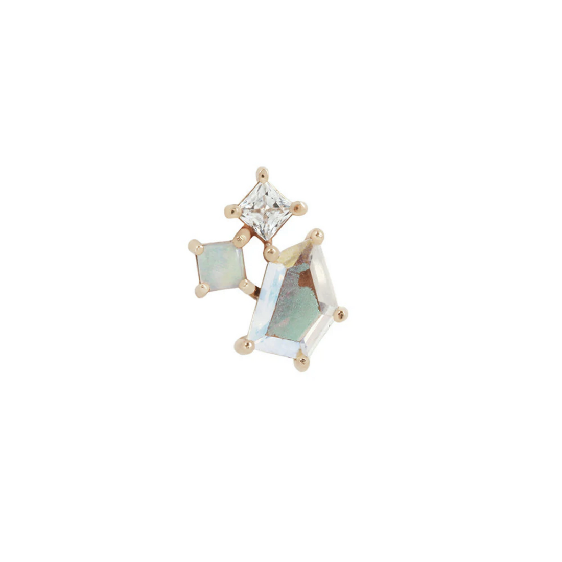 Lyra with Mercury Mist Topaz and Opal with CZ — Buddha