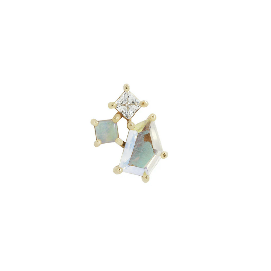 Lyra with Mercury Mist Topaz and Opal with CZ — Buddha