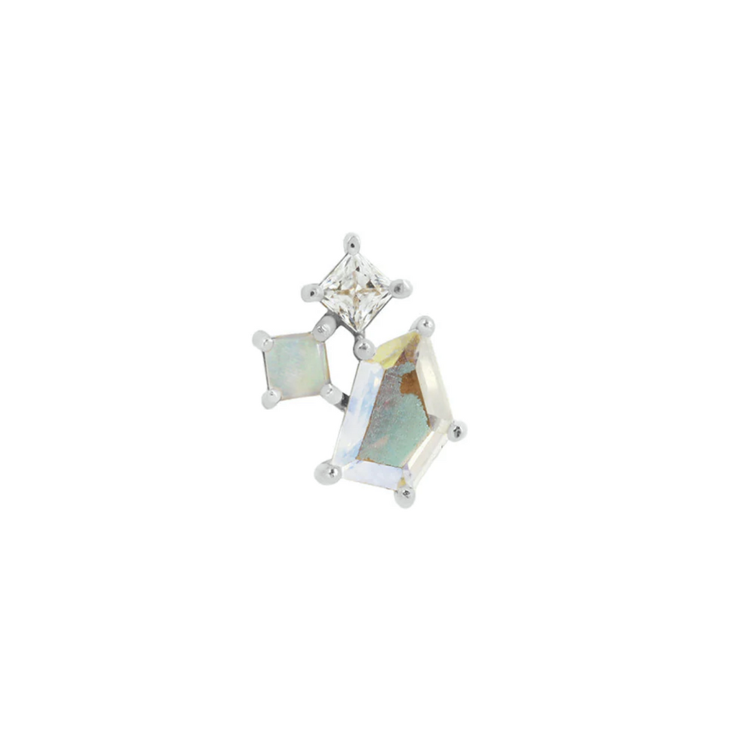 Lyra with Mercury Mist Topaz and Opal with CZ — Buddha