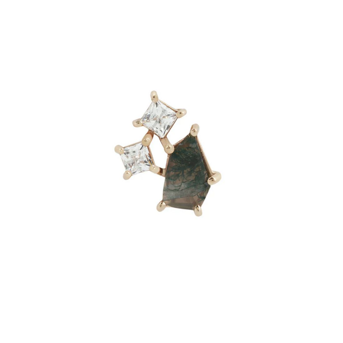 Lyra with Moss Agate and CZ — Buddha