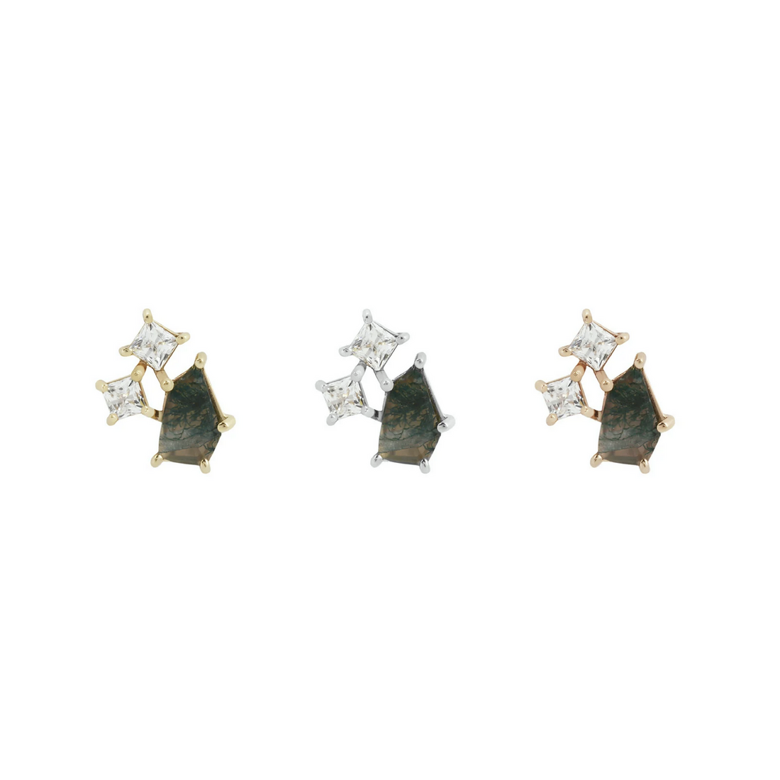 Lyra with Moss Agate and CZ — Buddha